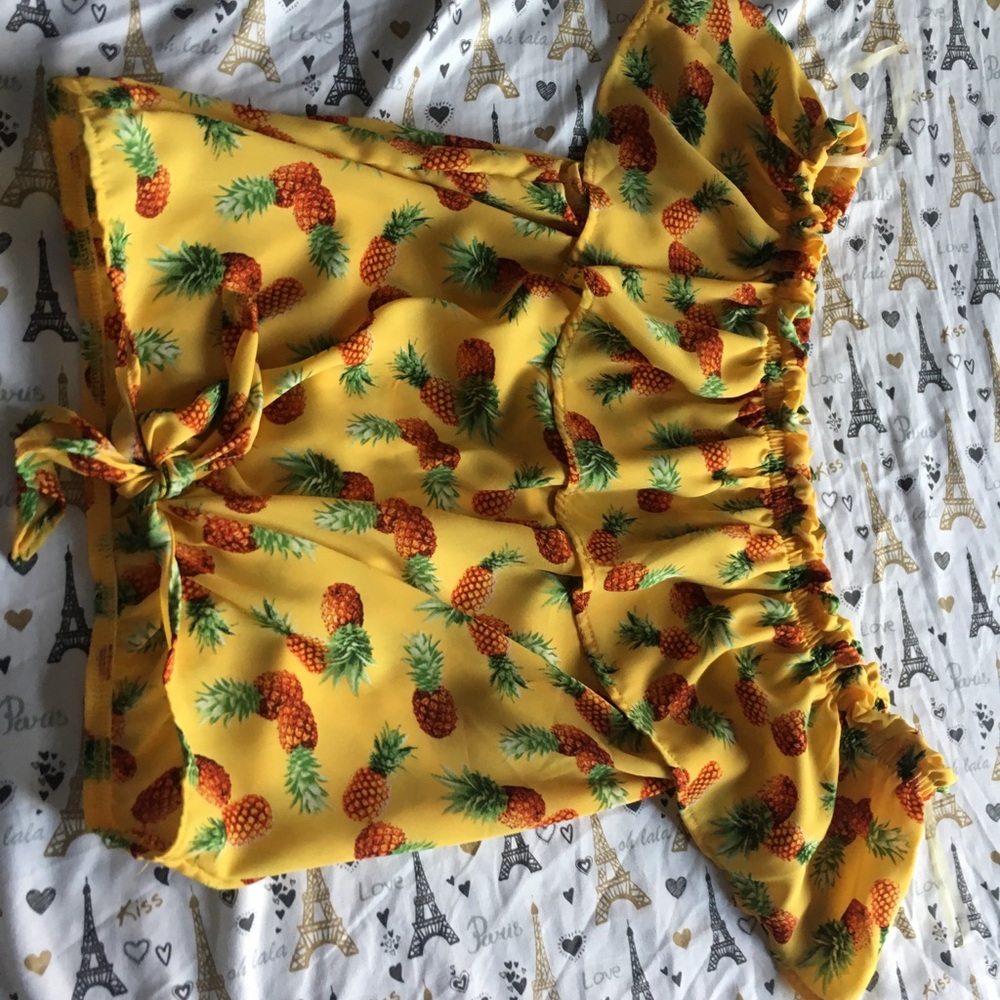 pineapple off the shoulder blouse